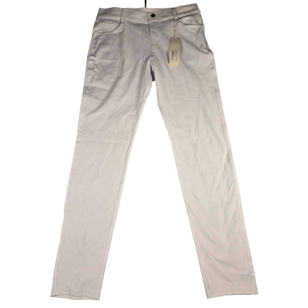 Yelete Women White Skinny Pants Stretch Cotton Blend Trousers Size XL NWT